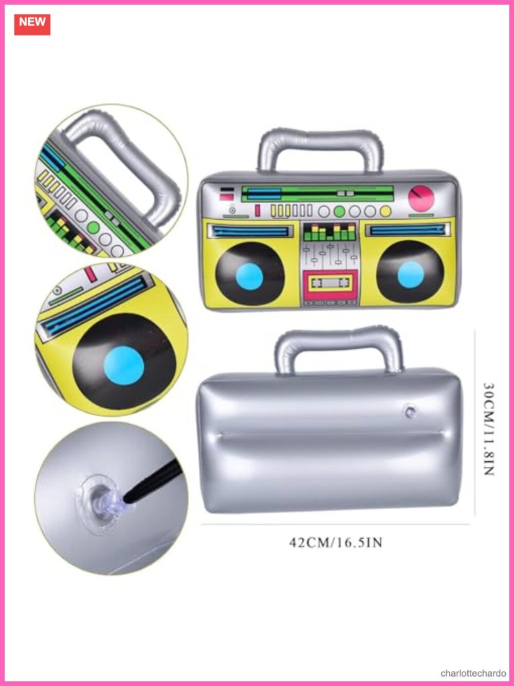 7 Pc 90s Hip Hop Rapper Costume Accessory Set Inflatable Props - Picture 2 of 6